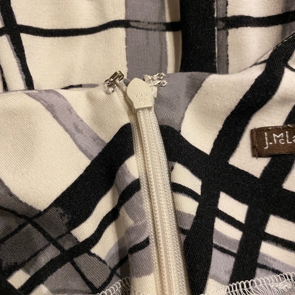 J. McLaughlin Dress NWT Sleeveless Bainbridge Cloth White Black Gray Size Medium - Picture 6 of 11